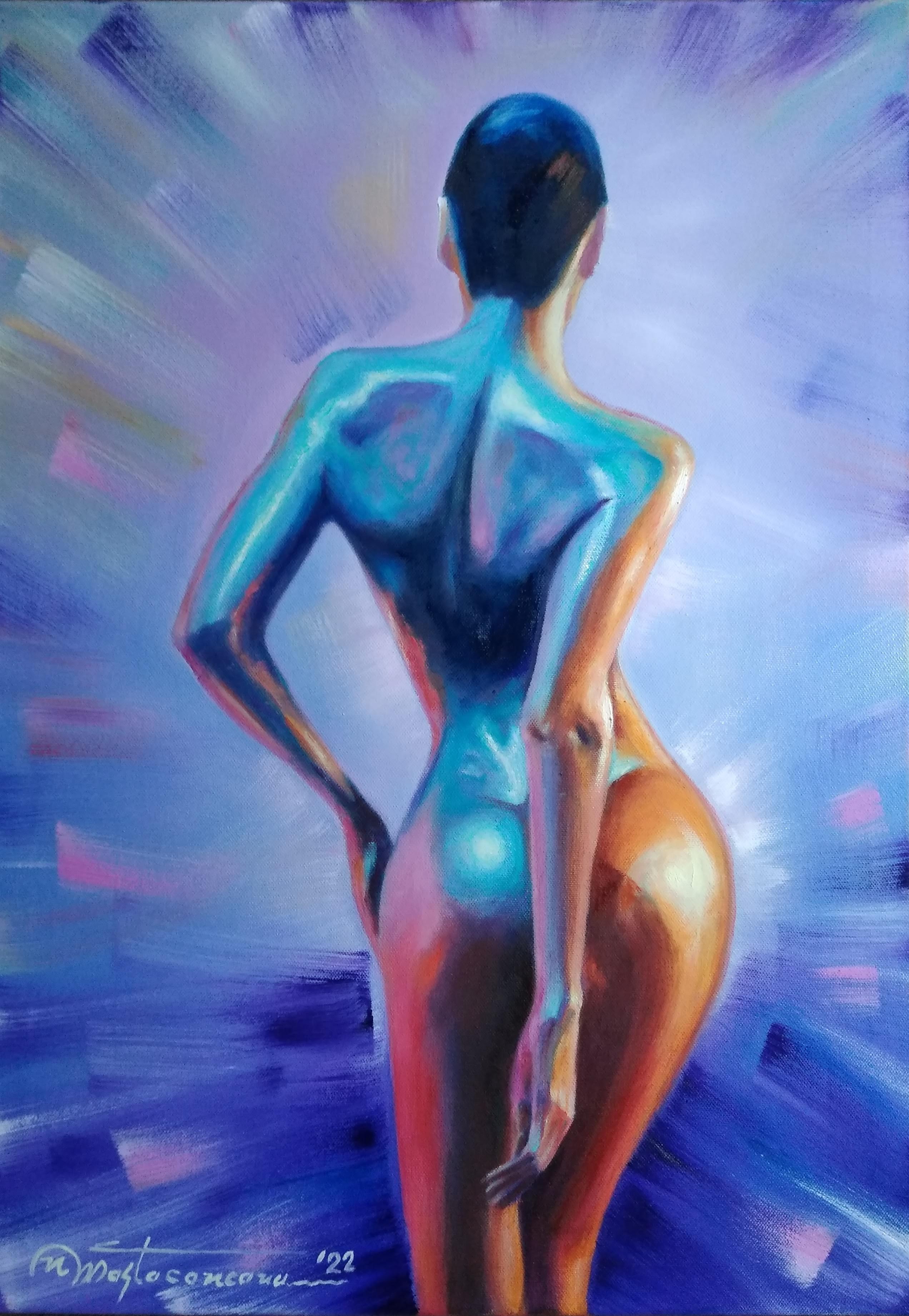 "Silhouette in an explosion of color"
