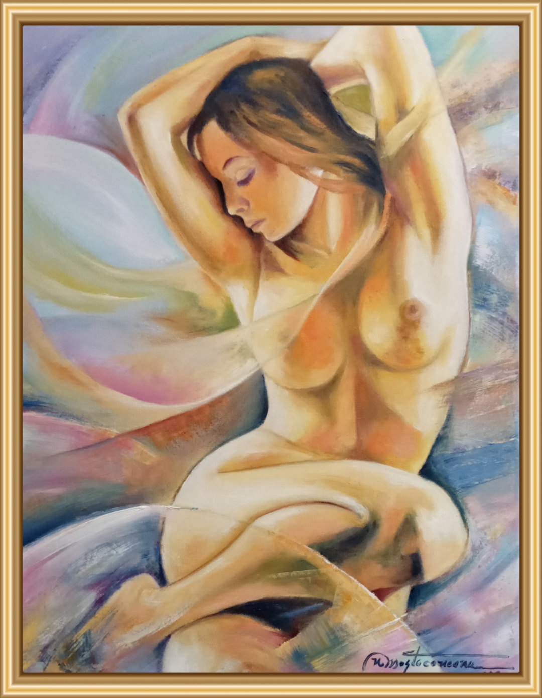 „Nude in a halo of light”